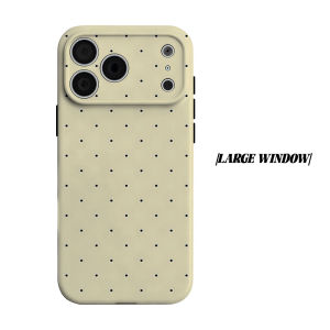 Cream Dot Phone Case for iPhone 18 17 16 15 14 13 12 11 Air Pro Max Plus Double-layer Cover