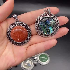Natural Stone Pendants Lapis Lazuli Malachite Turquoises for Women Necklace Earrings Jewelry Making Accessories
