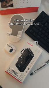 Motivo H125 Powerbank 20000 mAh with built-in Cablewire Phone Stand and Flashlight