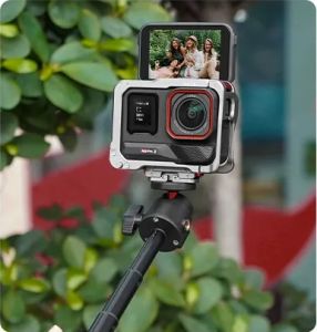 20250415 Flymile Aluminum Alloy Frame for Insta360 Ace Pro 2 Protective Case With Expansion Cold Shoe Metal Rabbit Cage For Insta360 ACE PRO 2