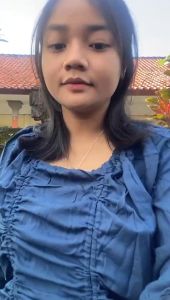 setelan sabrina serut lengan balon muat bb 80kg