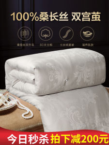 Handmade Pure Cotton 100% Silk Thickened Double Layer Winter Quilt Spring Autumn Cotton Core Blanket for Couples