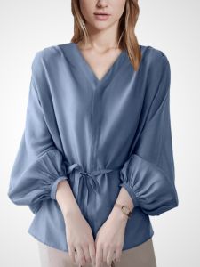 Elegant Pure Color Womens Shirt French Luxury Design Loose Fashionable Versatile Top TINIKENG Commute Style Long Sleeve