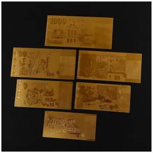 OD] Golden Singapore 6 Set of Gold Foil Coins Commemorative Coin   Products Can Be Customized   Gold Foil Commemorative Banknote