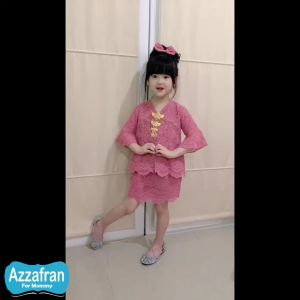 Kebaya Milea TANPA BROSS | Baju Adat Brokat Anak Perempuan Jawa Sunda | Kostum Carnaval | Azzafran