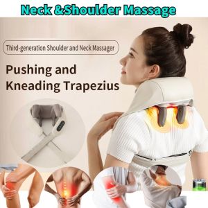 Xiaomi Multi Angle Neck Shoulder Massage Wireless Adjustable Body Massager Clamp Kneading Trapezius Muscle Relax Neck Massager肩颈斜方肌按摩器颈部腰部肩膀揉捏按摩披肩热敷夹捏颈椎按