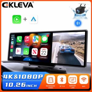 EKLEVA 10.26 Inch FHD 4K 2160P Car Dashboard Dash Cam Carplay & Android Auto Wireless Miracast Dual Camera Video Recorder WiFi Connect Navigation