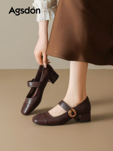 Agsdon | French Vintage Mary Jane Shoes Summer High Heel