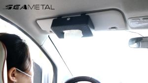 SEAMETAL Kotak Tisu Mobil Tissue Box PU Leather Tissue Box Holder Car Tissue Paper Box