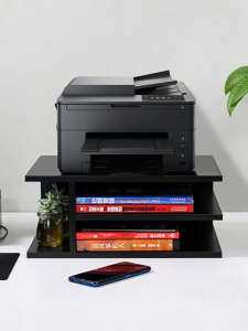 Wooden Printer Stand Durable Desktop Stationery Storage Rack Office Desk Organizer Shelf Office Documents Bills Desk Organizer Double Courier Surface Single Copy Rack Desktop Riser