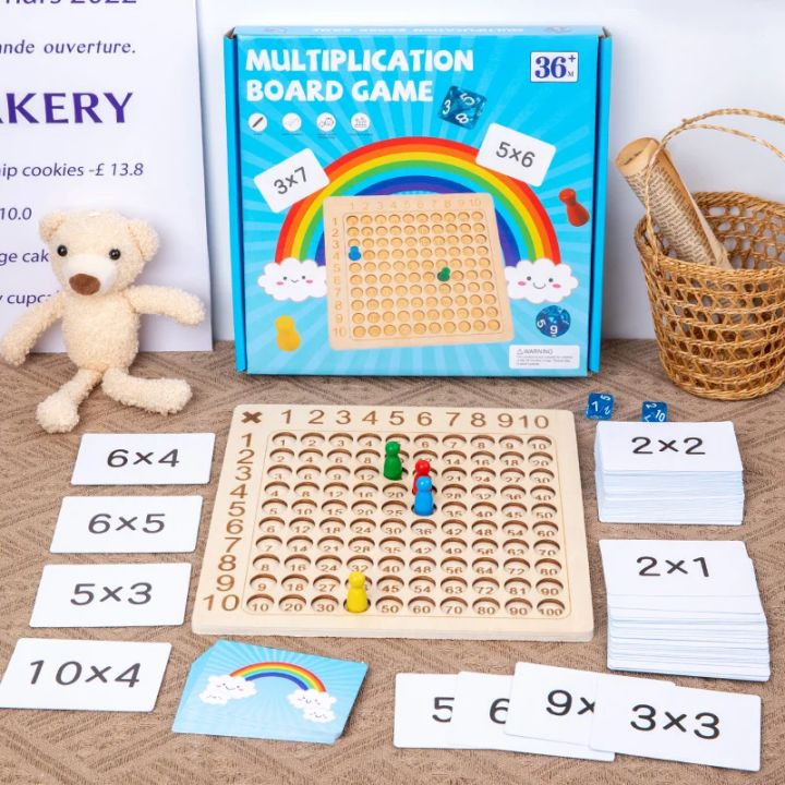 Montessori Multiplication Wooden Board Game Kids Learning Educational ...