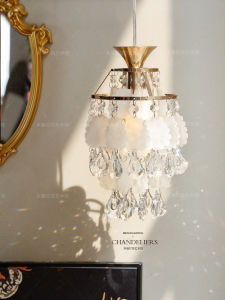 Venetian Crystal Chandelier Light Luxury Beautiful Shell Shaped Bedside Lamp for Living Room Entryway and Balcony