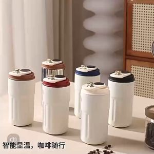 316 Stainless Steel 450ML digital Smart Coffee Cup hot and cold Insulation Cup with cover Led Temperature Display Thermos Bottle Mug