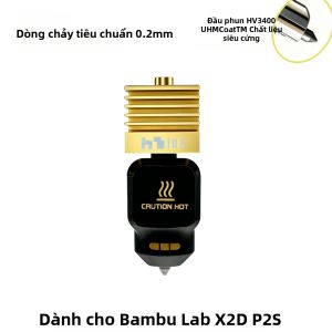 begrint | Bộ Dụng Cụ Hotend Vàng Với Lớp Phủ UHMCoat ™ Đầu Phun Chống Rò Rỉ Siêu Cứng HV3400 Dành Cho Máy In 3D Bambu Lab X2D P2S - Phụ Tùng Thay Thế