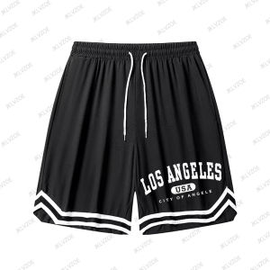 Summer New Women‘s Mens Los Angeles Sports Fitness Shorts Basketball Game Training Running Casual Quick-Drying Short Pants