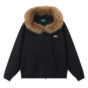 JNXS | High-weight Faux Mink Collar Hooded Coat