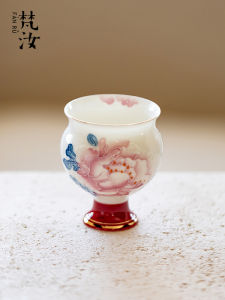 Cốc Trà Hoa Anh Đào Vẽ Tay Bằng Gốm Sứ Có Chân Cao Phong Cách Cổ Điển Trung Quốc Cốc Trà Nữ Tính Cốc Trà Chủ Nhà Cốc Trà Đơn