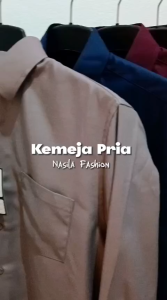 Kemeja Pria Lengan Panjang Kemeja Kerja Formal Polos