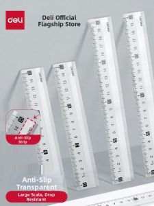 deli | Anti-slip Transparent Ruler Multifunctional Drawing and Measurement 20cm