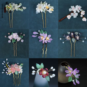 Handmade Ancient Chinese Hair Accessories Comb Pins Floral Hairpins Traditional Hanfu Hair Decorations Ming Dynasty Style