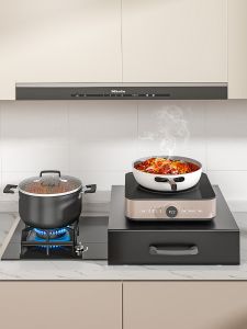 แผงเก็บของสำหรับเตาแก๊สแบบเหล็ก ชั้นวางของในครัว อุปกรณ์ตกแต่งบ้าน เตาแม่เหล็ก อุปกรณ์จัดระเบียบในครัวแบบประหยัดพื้นที่