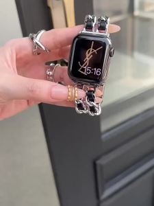 Luxury Metal Leather Strap For Apple Watch Band 49mm 41mm 45mm 38mm 42mm 44mm 40mm Women Bracelet For iWatch Ultra 8 7 SE 6 5 4