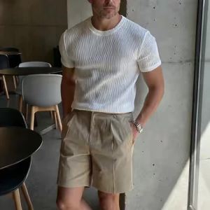 Mens Summer Short Sleeve Men Athleisure Workout Short Sleeve Muscle Fitness T-shirt High Quality Men Cozy T-shirt Streetwear