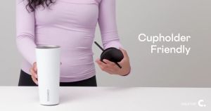 Corkcicle 710ml Cold Cup Stainless Steel Thermal Tumbler With Straw and Lid Car Cup Holder Friendly Reusable Water Bottle Triple Insulated Stainless Steel Travel Mug BPA Free Keeps Beverages 24oz Cold for 12 Hours Hot for 5 Hours black latte lavender