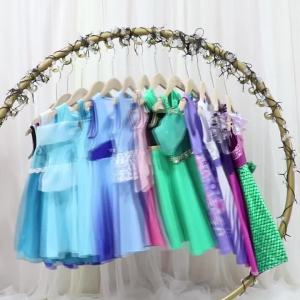 Children Elsa Anna Casual Dress Girls Moana Summer Cotton Daily Oufit Vestidos Children Sleeveless Colorful Costumes Dress