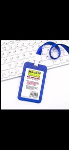 KEJEA T-001V Double-Sided PP Card Holders Vertical (10pcs) - Black Red Blue Yellow White - Lanyard Attached - School & Office Supplies - Geometry Sets