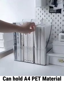 Storix PET Vertical File Folder Clear Countertop Multifunctional Space Saving Paper Tray Organizer Magazine Folder