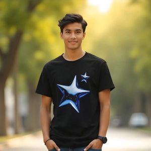 COD T-Shirt Kaos Distro American Retro Style BINTANG BIRU 3D