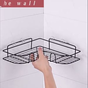 AVINAS Toilet Organizer Kitchen Rack NO Rust Bathroom Corner Storage Hanging Shelf Rack traceless Wall-mounted Bathroom Accessories Set