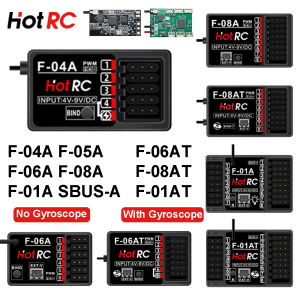 HotRC 2.4GHz 4/5/6/8/16 Channel Receiver F-04A F-05A F-06A F-08A F-01A SBUS-A with Gyro for CT-6A CT-8B DS600 DS-4A Transmitter