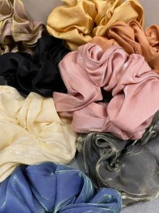 French Style Satin Glow Low Ponytail Bun Hair Tie Ring Super Fairy Tale Fresh out Fashion Jewelry Hair Accessories