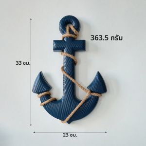 สมอเรือไม้สไตล์เมดิเตอร์เรเนียน ของตกแต่งแขวนผนัง - ของตกแต่งผนังห้องธีมมหาสมุทร อุปกรณ์ตกแต่งผนังสำหรับถ่ายภาพ