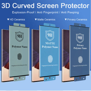Ultra Thin Full Cover Curved Soft Ceramic Film Fored Soft Ceramic Tempered Glass For Samsung Galaxy S25 Plus Ultra S24 S20 S21 S22 S23 Ultra Plus S10 S9 S8 Plus Note 20 Ultra Note 10 Plus 9 8 Nano Clear Matte Anti Spy Privacy Screen Protector