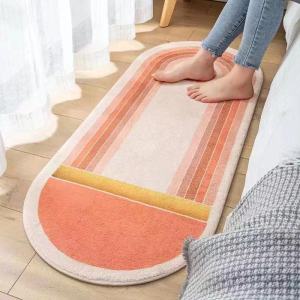 Thảm Hình Bầu Dục Giả Cashmere VIKAMA - Thảm Polyester Chống Phai Màu Chống Thấm Nước Cho Phòng Khách Phòng Ngủ Sofa Bàn Cà Phê Trang Trí Nhà Cửa