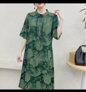 Retro Embroidered Loose Fit Cheongsam Dress