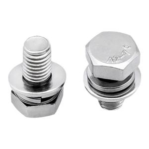 LIGE | 304 Stainless Steel Hex Cap Screw Set with Flat Washers M4 M5 M6 M8 M10