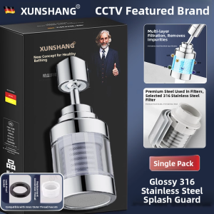 Kitchen Faucet Filter Core Water Purifier 316 Stainless Steel Rotatable Extended Length Splash Proof for Home Use