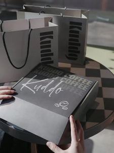 KUDDO | Premium Coffee Gift Box with Beans and Straw Cup