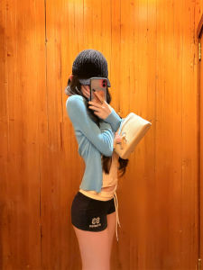 Quần Short Yoga Lưng Cao Màu Đen Cho Nữ Mùa Hè Quần Ngủ Mặc Nhà Quần Short Ngoài Trời Quần Áo Làm Việc Phong Cách Hàn Quốc