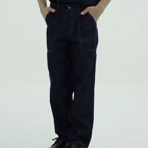 Lee Cooper Straight Fit Long Pants Carpenter Raw-Medium Rinse Blue