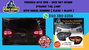 Perodua Myvi 2018 - 2022 MK7 Design Dynamic Tail Lamp With Signal Running (Clear+Black)