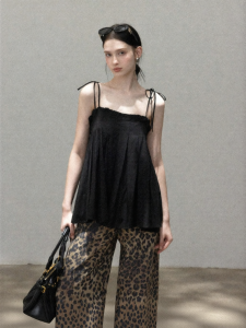Cantonstory | French Black Bow Strap Camisole Vest Outerwear