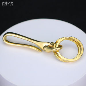 Handmade Pure Copper Solid S Hook U-Shaped Hook Keychain Waist Pendant Key Ring Brass Leather Fortune Fabric Hoy Accessories