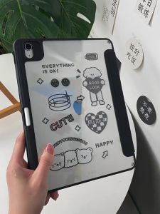 [ชาร์จปากกาได้] เคส iPad เคสไอแพด Pro 2024 11 Air6 เคสใส วัสดุอะคริลิค เคสใส่ไอแพด นําไปใช้กับ 10th 2022/ipad case 10.9 5th 4th 2022 2020/pro 11 2022 2020/10.2 9/8/7th 9.7 6/5th/Air1/2 พร้อมช่องเสียบปากกา