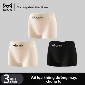 Quần lót nữ MiiOW làm bằng lụa băng không đường may quần ngắn kháng khuẩn