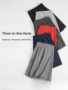 miiow | Pure Cotton Boxer Briefs Mens Underwear Breathable Loose Fit Sleepwear Arrows Pattern Mid Waist Youth Suitable Summer New Arrival